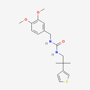 molecular formula C18H24N2O3S B2355373 1-(3,4-Dimethoxybenzyl)-3-(2-methyl-2-(thiophen-3-yl)propyl)urea CAS No. 2319783-25-8