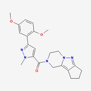 (3-(2,5-dimethoxyphenyl)-1-methyl-1H-pyrazol-5-yl)(3,4,8,9-tetrahydro-1H-cyclopenta[3,4]pyrazolo[1,5-a]pyrazin-2(7H)-yl)methanone