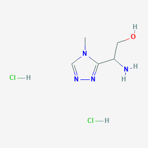 molecular formula C5H12Cl2N4O B2355378 2-amino-2-(4-methyl-4H-1,2,4-triazol-3-yl)ethan-1-ol dihydrochloride CAS No. 1989671-86-4