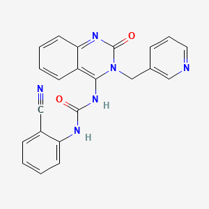 molecular formula C22H16N6O2 B2355385 1-(2-Cyanophenyl)-3-[2-oxo-3-(pyridin-3-ylmethyl)quinazolin-4-yl]urea CAS No. 941946-46-9