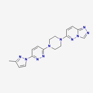 molecular formula C17H18N10 B2355397 6-[4-[6-(3-甲基吡唑-1-基)哒嗪-3-基]哌嗪-1-基]-[1,2,4]三唑并[4,3-b]哒嗪 CAS No. 2415468-67-4