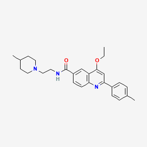 4-ethoxy-2-(4-methylphenyl)-N-[2-(4-methylpiperidin-1-yl)ethyl]quinoline-6-carboxamide