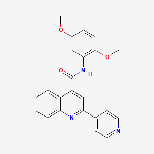 molecular formula C23H19N3O3 B2355414 N-(2,5-dimethoxyphenyl)-2-(pyridin-4-yl)quinoline-4-carboxamide CAS No. 879921-19-4