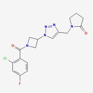1-((1-(1-(2-chloro-4-fluorobenzoyl)azetidin-3-yl)-1H-1,2,3-triazol-4-yl)methyl)pyrrolidin-2-one