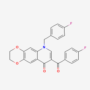 8-(4-Fluorobenzoyl)-6-[(4-fluorophenyl)methyl]-2,3-dihydro-[1,4]dioxino[2,3-g]quinolin-9-one