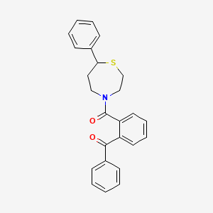 molecular formula C25H23NO2S B2355423 (2-苯甲酰基苯基)(7-苯基-1,4-噻氮杂环-4-基)甲苯酮 CAS No. 1797347-27-3