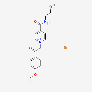 molecular formula C18H21BrN2O4 B2355426 1-[2-(4-Ethoxyphenyl)-2-oxoethyl]-4-[(2-hydroxyethyl)carbamoyl]pyridinium bromide CAS No. 479351-78-5