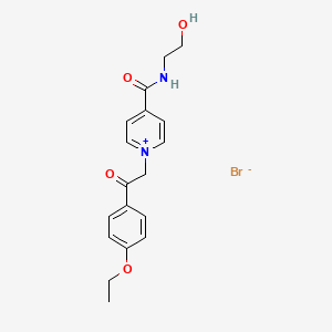 molecular formula C18H21BrN2O4 B2355426 1-[2-(4-乙氧基苯基)-2-氧代乙基]-4-[(2-羟乙基)氨基甲酰基]吡啶鎓溴化物 CAS No. 479351-78-5