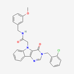 molecular formula C27H23ClN4O3 B2355429 2-(3-(2-chlorobenzyl)-4-oxo-3H-pyrimido[5,4-b]indol-5(4H)-yl)-N-(3-methoxybenzyl)acetamide CAS No. 1189927-91-0