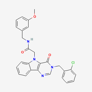 molecular formula C27H23ClN4O3 B2355429 2-(3-(2-氯苄基)-4-氧代-3H-嘧啶并[5,4-b]吲哚-5(4H)-基)-N-(3-甲氧基苄基)乙酰胺 CAS No. 1189927-91-0