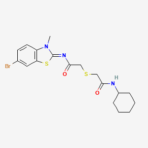 (Z)-N-(6-bromo-3-methylbenzo[d]thiazol-2(3H)-ylidene)-2-((2-(cyclohexylamino)-2-oxoethyl)thio)acetamide