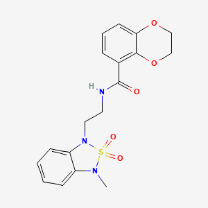 molecular formula C18H19N3O5S B2355443 N-(2-(3-methyl-2,2-dioxidobenzo[c][1,2,5]thiadiazol-1(3H)-yl)ethyl)-2,3-dihydrobenzo[b][1,4]dioxine-5-carboxamide CAS No. 2034591-88-1