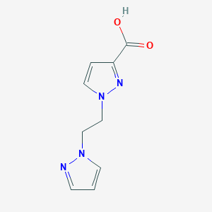 molecular formula C9H10N4O2 B2355444 1-[2-(1H-pyrazol-1-yl)ethyl]-1H-pyrazole-3-carboxylic acid CAS No. 1341921-76-3