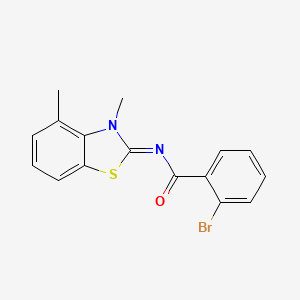 2-bromo-N-(3,4-dimethyl-1,3-benzothiazol-2-ylidene)benzamide