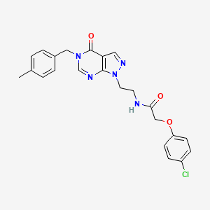 molecular formula C23H22ClN5O3 B2355448 2-(4-chlorophenoxy)-N-(2-(5-(4-methylbenzyl)-4-oxo-4,5-dihydro-1H-pyrazolo[3,4-d]pyrimidin-1-yl)ethyl)acetamide CAS No. 922018-09-5