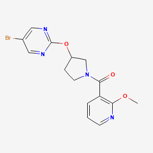5-Bromo-2-{[1-(2-methoxypyridine-3-carbonyl)pyrrolidin-3-yl]oxy}pyrimidine
