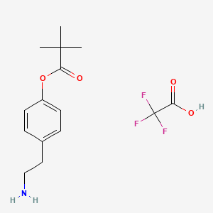 molecular formula C15H20F3NO4 B2355452 4-(2-Aminoethyl)phenyl pivalate 2,2,2-trifluoroacetate CAS No. 139181-42-3