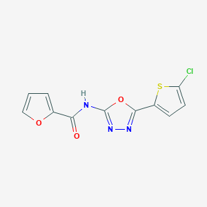 molecular formula C11H6ClN3O3S B2355457 N-(5-(5-chlorothiophen-2-yl)-1,3,4-oxadiazol-2-yl)furan-2-carboxamide CAS No. 865288-22-8