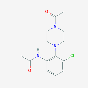 molecular formula C14H18ClN3O2 B235546 N-[2-(4-acetyl-1-piperazinyl)-3-chlorophenyl]acetamide 