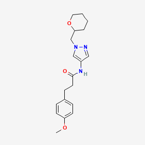 3-(4-methoxyphenyl)-N-(1-((tetrahydro-2H-pyran-2-yl)methyl)-1H-pyrazol-4-yl)propanamide