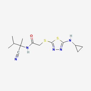N-(2-cyano-3-methylbutan-2-yl)-2-[[5-(cyclopropylamino)-1,3,4-thiadiazol-2-yl]sulfanyl]acetamide