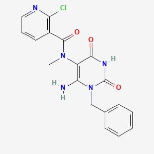 N-(6-amino-1-benzyl-2,4-dioxo-1,2,3,4-tetrahydropyrimidin-5-yl)-2-chloro-N-methylpyridine-3-carboxamide