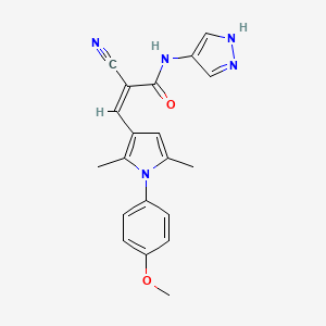 molecular formula C20H19N5O2 B2355476 (Z)-2-cyano-3-[1-(4-methoxyphenyl)-2,5-dimethylpyrrol-3-yl]-N-(1H-pyrazol-4-yl)prop-2-enamide CAS No. 1390916-02-5