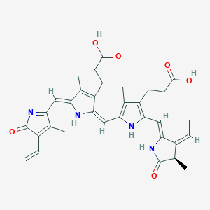 molecular formula C11H14IO4P B235548 3-[(2E,5Z)-2-[[4-(2-carboxyethyl)-5-[(Z)-[(3Z,4R)-3-ethylidene-4-methyl-5-oxopyrrolidin-2-ylidene]methyl]-3-methyl-1H-pyrrol-2-yl]methylidene]-5-[(4-ethenyl-3-methyl-5-oxopyrrol-2-yl)methylidene]-4-methylpyrrol-3-yl]propanoic acid CAS No. 143392-71-6