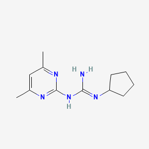 molecular formula C12H19N5 B2355480 N-环戊基-N'-(4,6-二甲基嘧啶-2-基)胍 CAS No. 376615-19-9