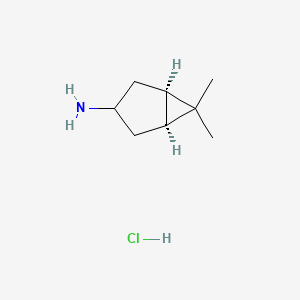 molecular formula C8H16ClN B2355482 (1S,5R)-6,6-Dimethylbicyclo[3.1.0]hexan-3-amine;hydrochloride CAS No. 2307753-24-6