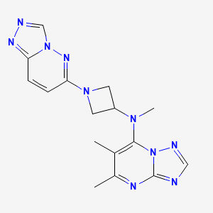 molecular formula C16H18N10 B2355484 N-{5,6-dimethyl-[1,2,4]triazolo[1,5-a]pyrimidin-7-yl}-N-methyl-1-{[1,2,4]triazolo[4,3-b]pyridazin-6-yl}azetidin-3-amine CAS No. 2200782-73-4