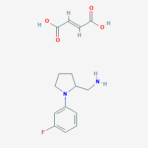 molecular formula C14H24BNO2.ClH B235549 (-)-1-(3-Fluorophenyl)-2-pyrrolidinemethanamine fumarate CAS No. 142469-91-8