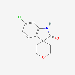 molecular formula C12H12ClNO2 B2355497 6-Chloro-1H-spiro[indole-3,4'-oxane]-2-one CAS No. 2059954-91-3