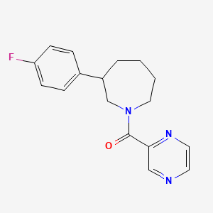molecular formula C17H18FN3O B2355499 (3-(4-氟苯基)氮杂环戊烷-1-基)(吡嗪-2-基)甲酮 CAS No. 1795302-47-4