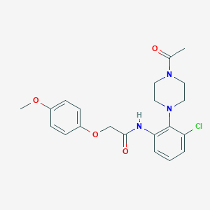 molecular formula C21H24ClN3O4 B235550 N-[2-(4-acetylpiperazin-1-yl)-3-chlorophenyl]-2-(4-methoxyphenoxy)acetamide 