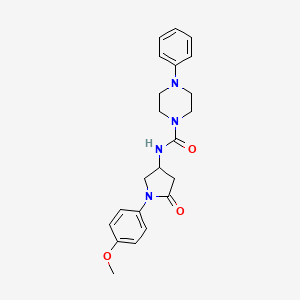 molecular formula C22H26N4O3 B2355511 N-[1-(4-methoxyphenyl)-5-oxopyrrolidin-3-yl]-4-phenylpiperazine-1-carboxamide CAS No. 877640-21-6