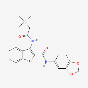 N-(benzo[d][1,3]dioxol-5-yl)-3-(3,3-dimethylbutanamido)benzofuran-2-carboxamide