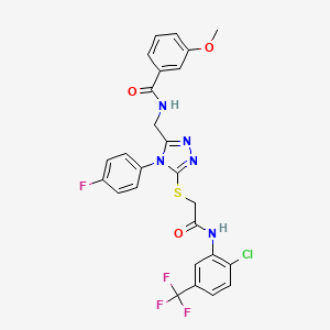 N-((5-((2-((2-chloro-5-(trifluoromethyl)phenyl)amino)-2-oxoethyl)thio)-4-(4-fluorophenyl)-4H-1,2,4-triazol-3-yl)methyl)-3-methoxybenzamide