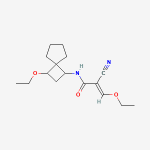 molecular formula C16H24N2O3 B2355537 (E)-2-Cyano-3-ethoxy-N-(3-ethoxyspiro[3.4]octan-1-yl)prop-2-enamide CAS No. 1424356-59-1