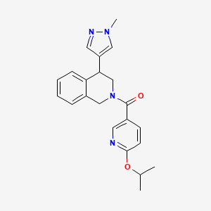 molecular formula C22H24N4O2 B2355543 (6-isopropoxypyridin-3-yl)(4-(1-methyl-1H-pyrazol-4-yl)-3,4-dihydroisoquinolin-2(1H)-yl)methanone CAS No. 2309602-63-7