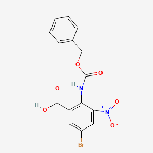 molecular formula C15H11BrN2O6 B2355545 5-Bromo-3-nitro-2-(phenylmethoxycarbonylamino)benzoic acid CAS No. 2287343-92-2