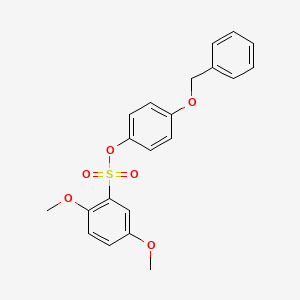 molecular formula C21H20O6S B2355547 4-(苄氧基)苯基 2,5-二甲氧基苯磺酸酯 CAS No. 326885-09-0