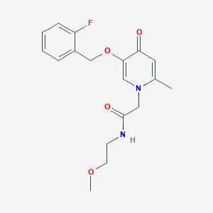 2-(5-((2-fluorobenzyl)oxy)-2-methyl-4-oxopyridin-1(4H)-yl)-N-(2-methoxyethyl)acetamide