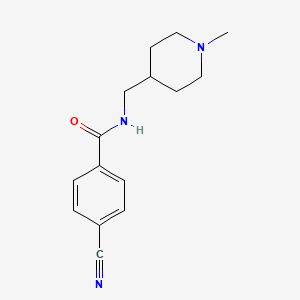 4-cyano-N-[(1-methylpiperidin-4-yl)methyl]benzamide