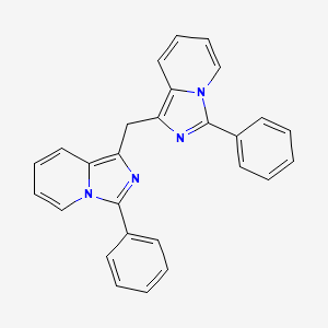 molecular formula C27H20N4 B2355571 3-苯基-1-[(3-苯基咪唑并[1,5-a]吡啶-1-基)甲基]咪唑并[1,5-a]吡啶 CAS No. 442556-78-7