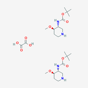 molecular formula C24H46N4O10 B2355573 叔丁基 N-[(3R,4R)-4-甲氧基哌啶-3-基]氨基甲酸酯半草酸盐 CAS No. 2227199-27-9