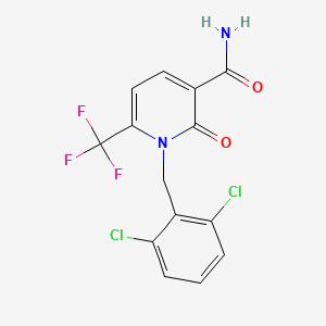 molecular formula C14H9Cl2F3N2O2 B2355574 1-(2,6-Dichlorobenzyl)-2-oxo-6-(trifluoromethyl)-1,2-dihydro-3-pyridinecarboxamide CAS No. 338977-34-7
