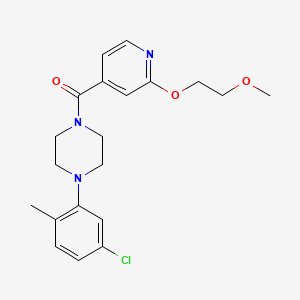 molecular formula C20H24ClN3O3 B2355577 (4-(5-Chloro-2-methylphenyl)piperazin-1-yl)(2-(2-methoxyethoxy)pyridin-4-yl)methanone CAS No. 2034430-88-9