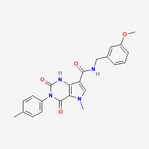 molecular formula C23H22N4O4 B2355578 N-(3-methoxybenzyl)-5-methyl-2,4-dioxo-3-(p-tolyl)-2,3,4,5-tetrahydro-1H-pyrrolo[3,2-d]pyrimidine-7-carboxamide CAS No. 921853-97-6