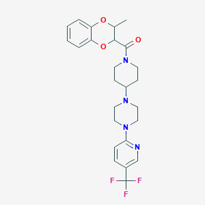 (3-Methyl-2,3-dihydrobenzo[b][1,4]dioxin-2-yl)(4-(4-(5-(trifluoromethyl)pyridin-2-yl)piperazin-1-yl)piperidin-1-yl)methanone